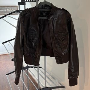 Cropped pleather jacket